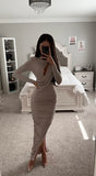 ROBE LONGUE DÉCOUPÉE EN JERSEY MÉTALLISÉ PAYTON