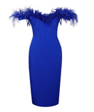 ABITO MIDI CORSETTO PIUME FIONA