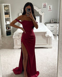 ROBE EN SATIN BORDEAUX
