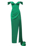 ROBE EN SATIN ÉMERAUDE CHÉRIE