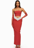 ROBE LONGUE DÉCOUPÉE EN CRISTAL FARA