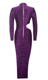 ROBE LONGUE DÉCOUPÉE EN JERSEY MÉTALLISÉ PAYTON
