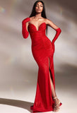 STRAPLESS GLITTER GOWN