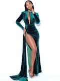 ROBE EN VELOURS ÉMERAUDE