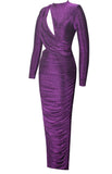 ROBE LONGUE DÉCOUPÉE EN JERSEY MÉTALLISÉ PAYTON