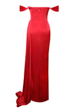 ROBE EN SATIN ROUGE À COEUR